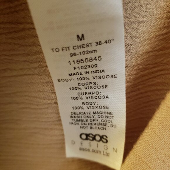 Asos Design Oversize Viscose Blend Tan Long Sleeve Top Fits up to XL - Picture 6 of 6